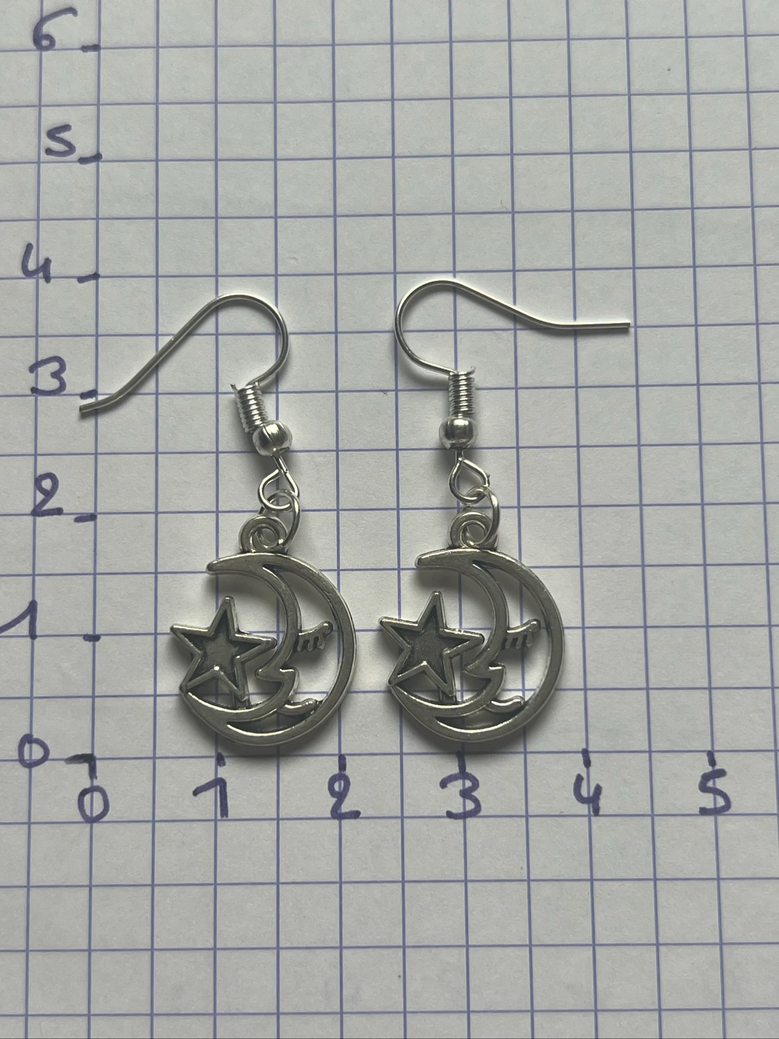 Boucles d’oreilles étoile lune 